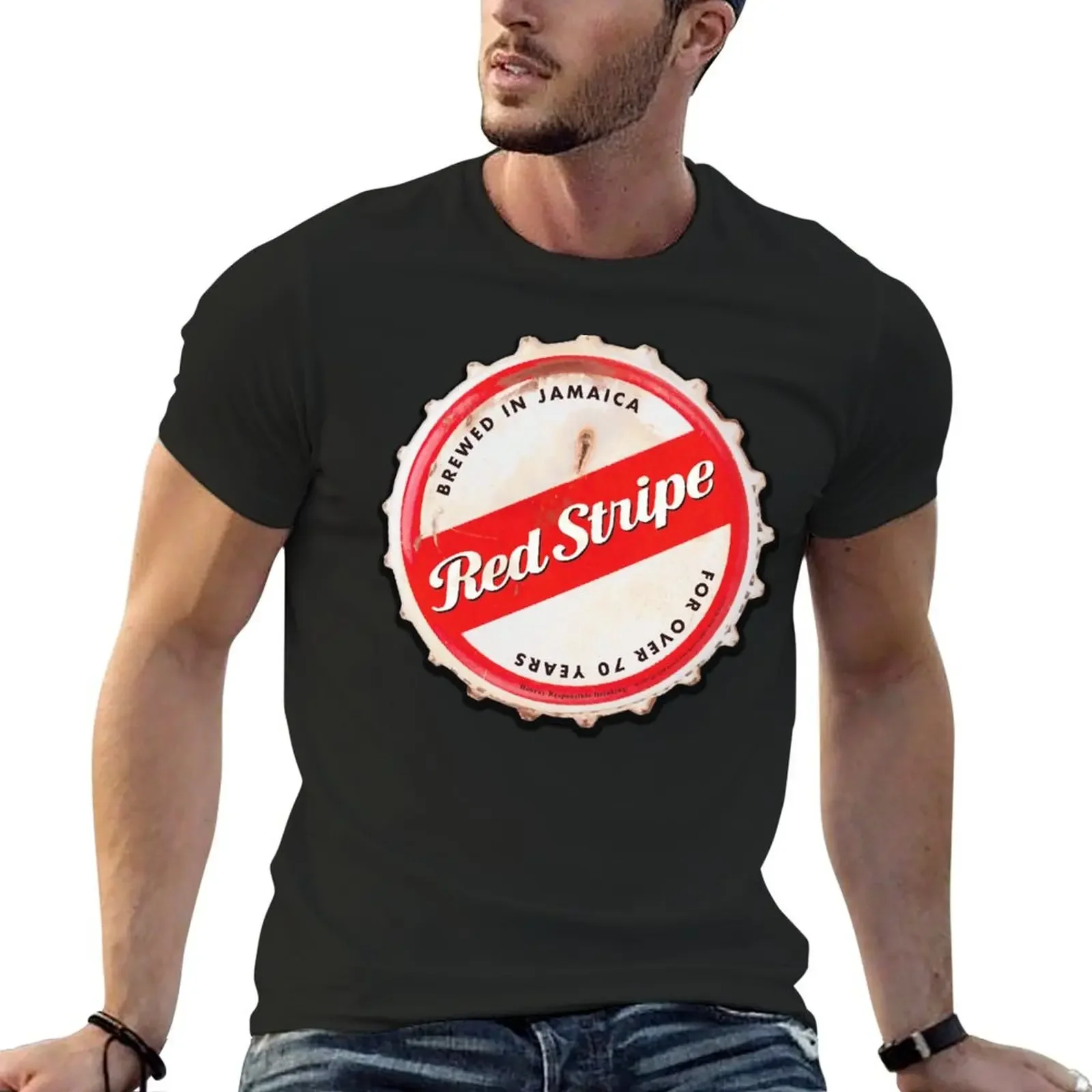 Red Stripe Bottle Cap T-Shirt man clothes funny gifts Clothing big and tall t shirts for men
Red Stripe Bottle Cap T-Shirt man clothes funny gifts Clothing big and tall t shirts for men