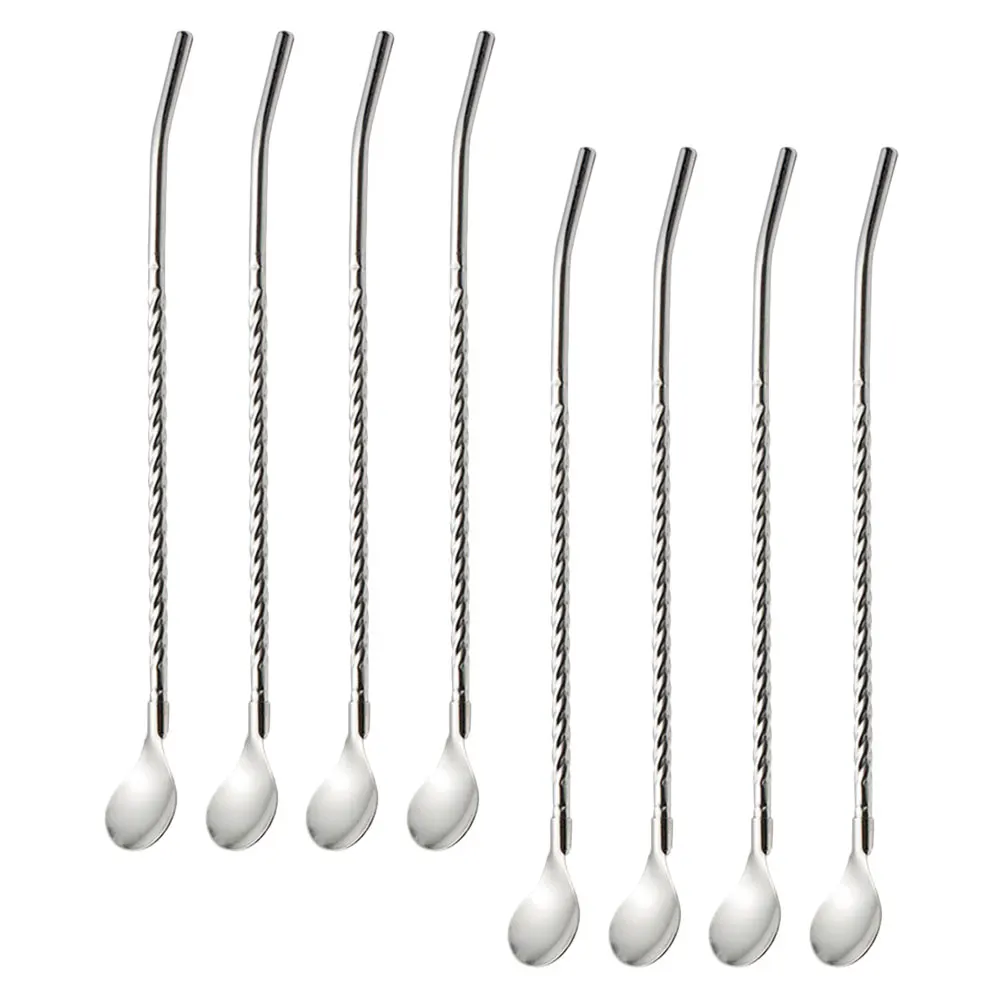 8Pcs Creative Stainless Steel Straws Spoon Set Cocktail Stirring Spoons Ice Cream Dessert Mixers Kitchen Tools
8Pcs Creative Stainless Steel Straws Spoon Set Cocktail Stirring Spoons Ice Cream Dessert Mixers Kitchen Tools