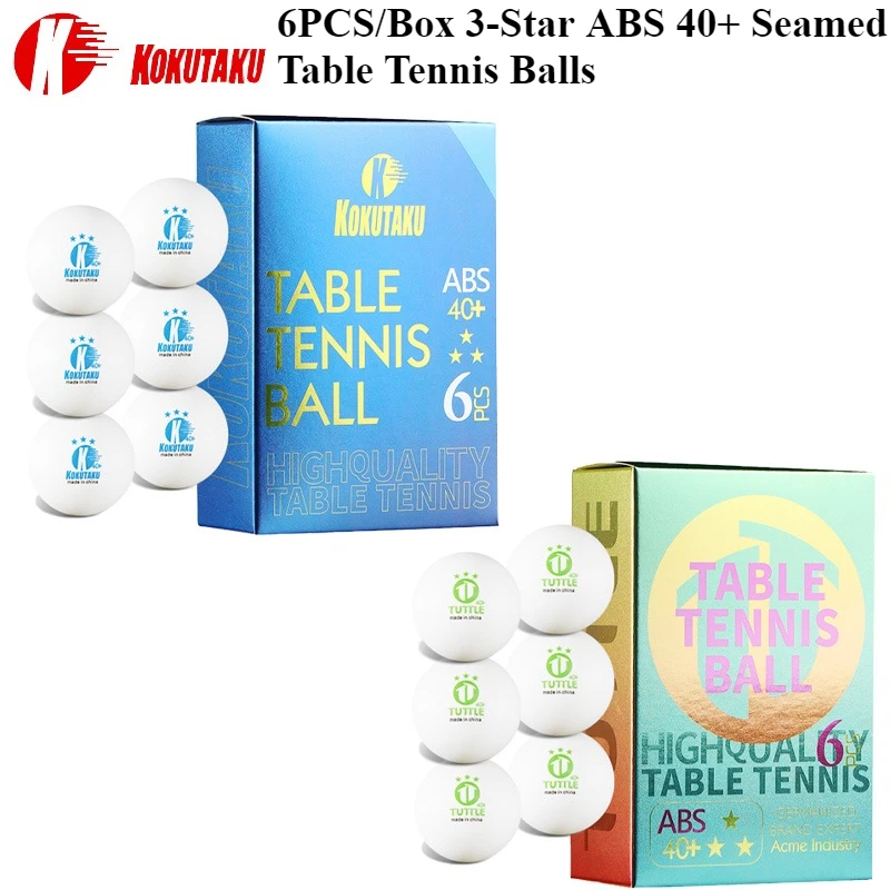 KOKUTAKU/TUTTLE 6PCS/Box Table Tennis Balls 3-Star ABS 40+ Seamed High Bounce & Durable for Competition Training Ping Pong Balls
KOKUTAKU/TUTTLE 6PCS/Box Table Tennis Balls 3-Star ABS 40+ Seamed High Bounce & Durable for Competition Training Ping Pong Balls