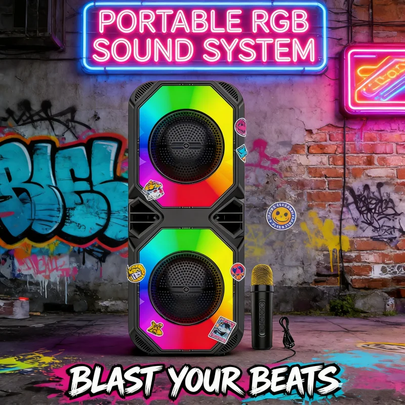ZQS4260 Portable Bluetooth Speaker with Wireless Microphone RGB Lights Stereo Bass for Home Party Outdoor Camping
ZQS4260 Portable Bluetooth Speaker with Wireless Microphone RGB Lights Stereo Bass for Home Party Outdoor Camping
