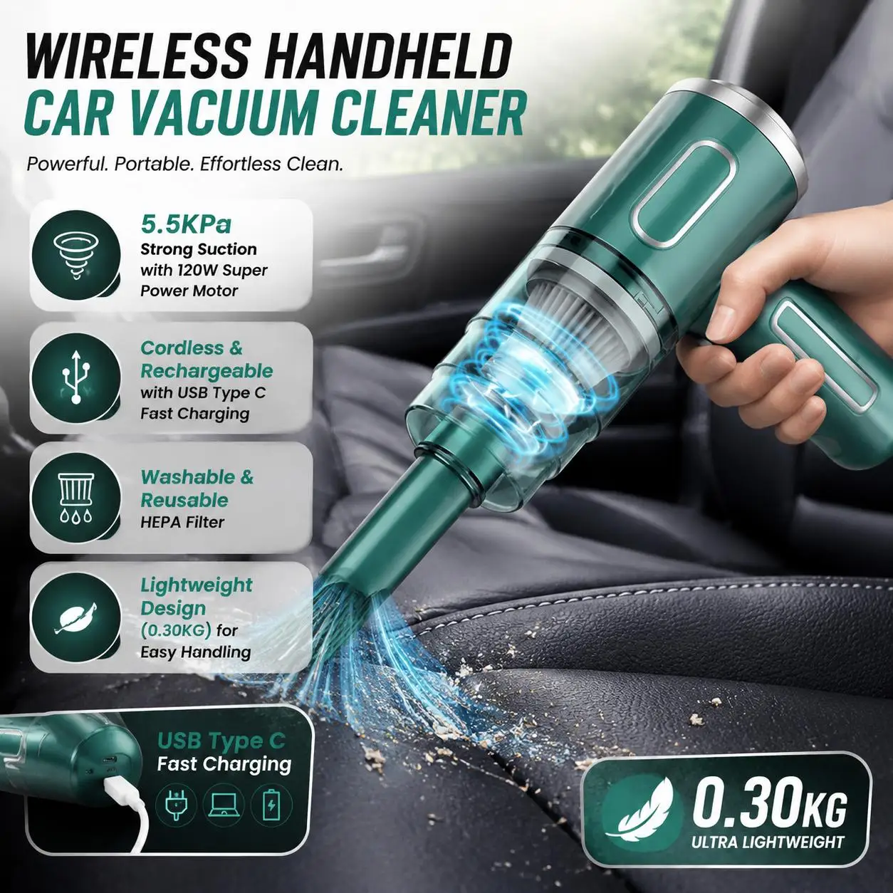 Wireless Portable Car Vacuum Cleaner High Suction Cordless Handheld Mini Vacuum Car Interior Cleaning Home Office Deep Cleaning Rechargeable Auto Vacuum Dust Buster Machine US Stock Fast Free Shipping
Wireless Portable Car Vacuum Cleaner High Suction Cordless Handheld Mini Vacuum Car Interior Cleaning Home Office Deep Cleaning Rechargeable Auto Vacuum Dust Buster Machine US Stock Fast Free Shipping