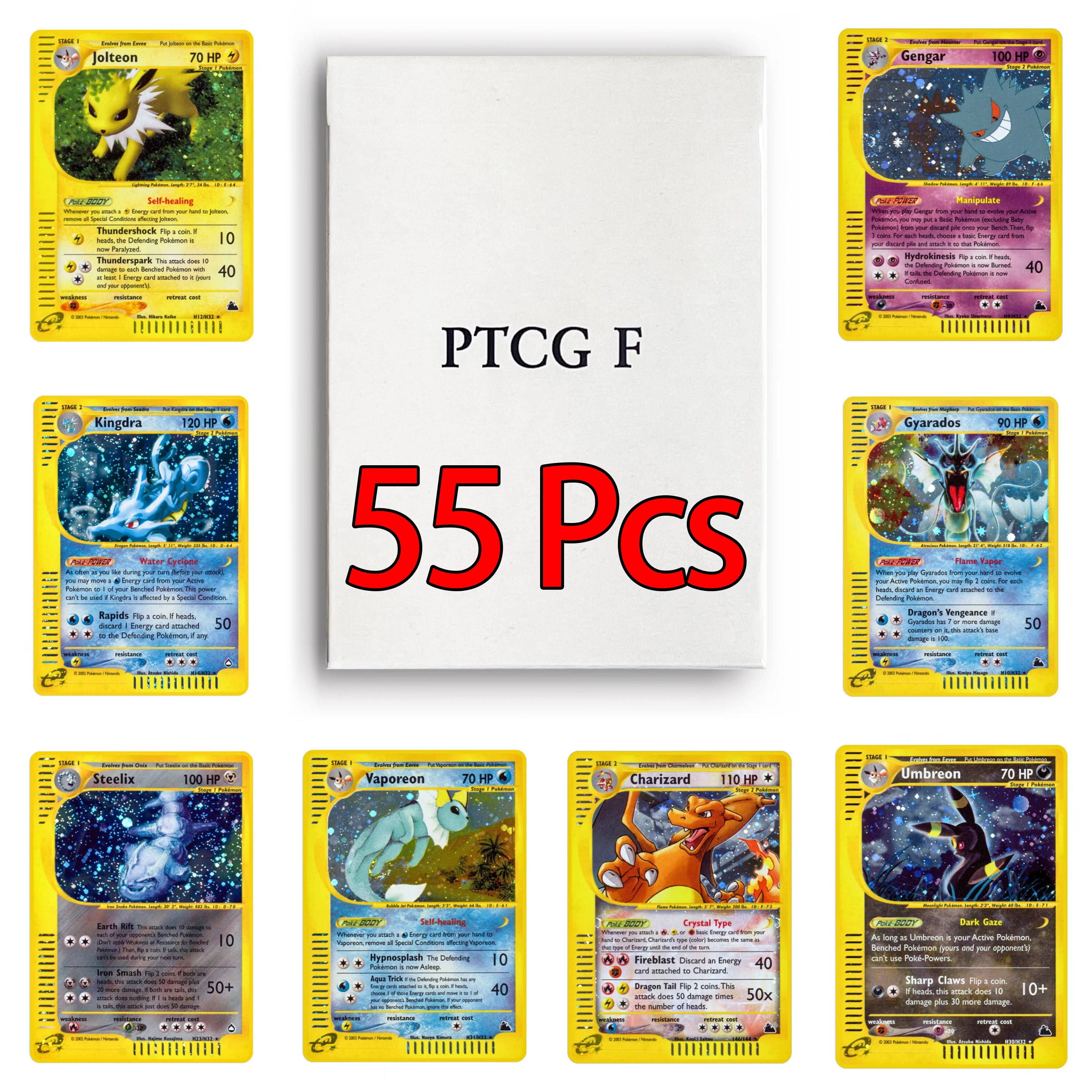 Карты PKM Proxy PTCG-F 55 карточек Vaporeon Charizard Umbreon Jolteon Коллекционная коллекционная игра Весь набор
Карты PKM Proxy PTCG-F 55 карточек Vaporeon Charizard Umbreon Jolteon Коллекционная коллекционная игра Весь набор