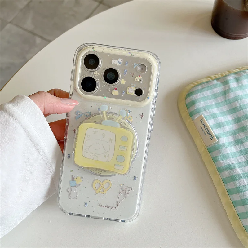 Shockproof Clear Phone Case Magnetic For iPhone 14 15 16 17Pro Max Puppy TV Print Glitter With TV Pop Socket Large Window Cover
Shockproof Clear Phone Case Magnetic For iPhone 14 15 16 17Pro Max Puppy TV Print Glitter With TV Pop Socket Large Window Cover