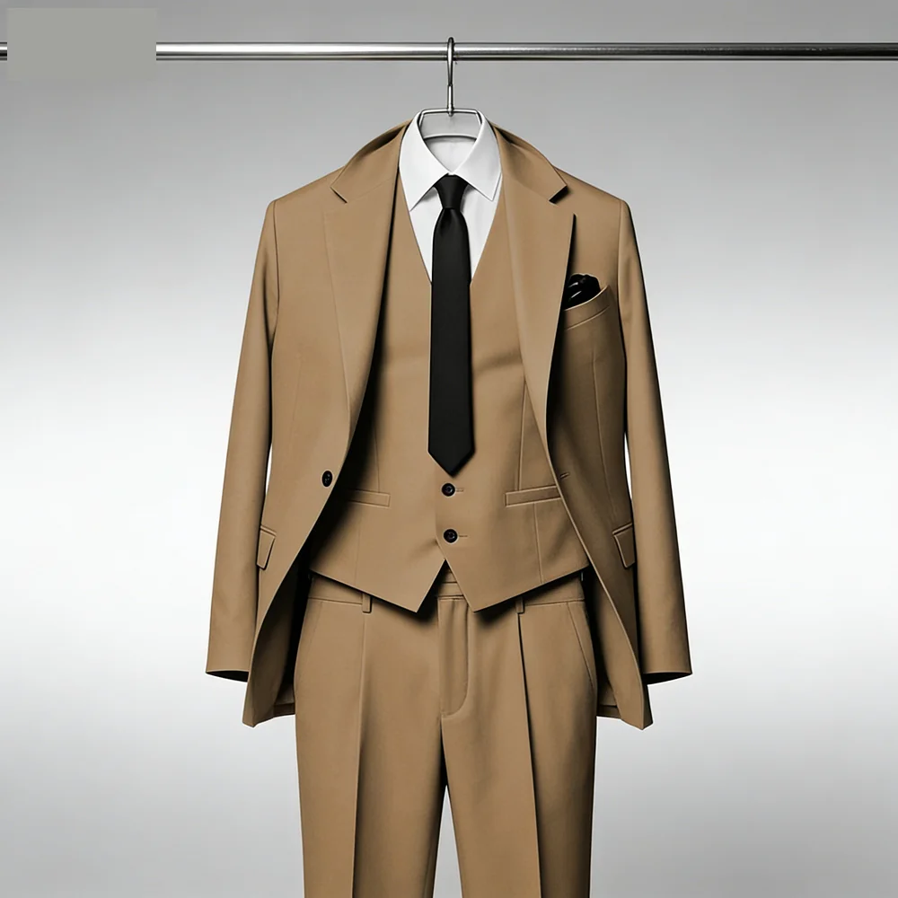 Men's Monochromatic Slim Fit 3-Button Peak Lapel Smoking Jacket Vest Formal Business Suit Set for Wedding Terno
Men's Monochromatic Slim Fit 3-Button Peak Lapel Smoking Jacket Vest Formal Business Suit Set for Wedding Terno