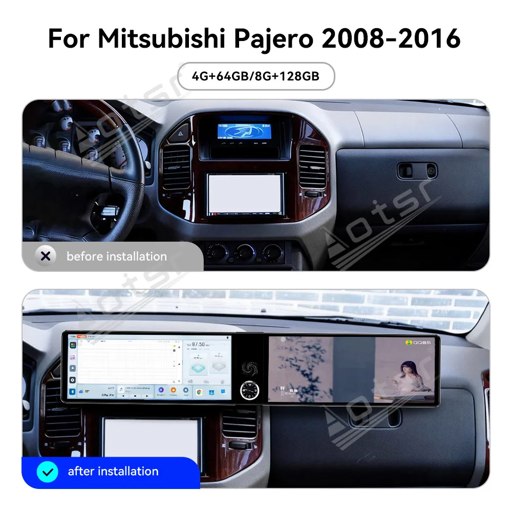 For Mitsubishi Pajero 2008-2016 12.3" Android 13 Dual Screen Car Radio Car Multimedia Video Player GPS Navigation Carplay Unit
For Mitsubishi Pajero 2008-2016 12.3" Android 13 Dual Screen Car Radio Car Multimedia Video Player GPS Navigation Carplay Unit