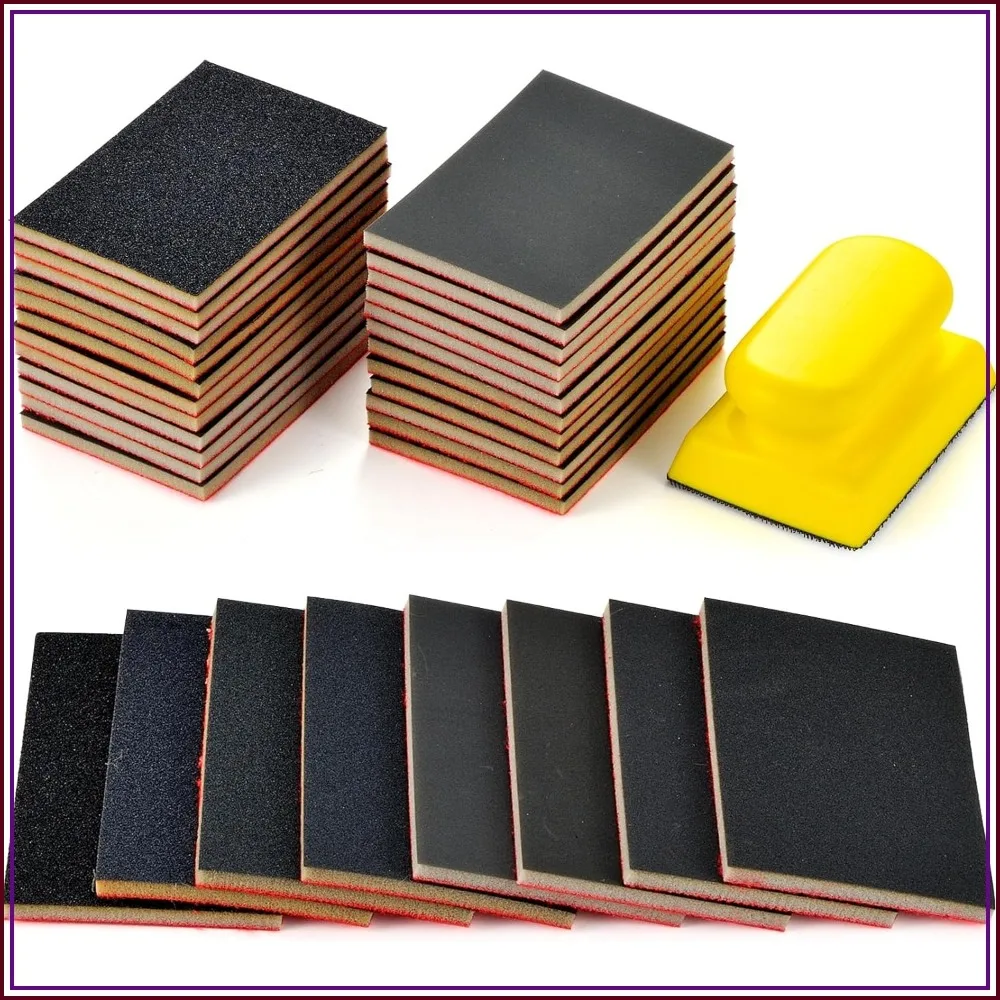 24PCS Sanding Sponge Set, 180-3000 Grit, 3x4 Inch, Wet Dry Sandpaper for Metal Wood Furniture
24PCS Sanding Sponge Set, 180-3000 Grit, 3x4 Inch, Wet Dry Sandpaper for Metal Wood Furniture