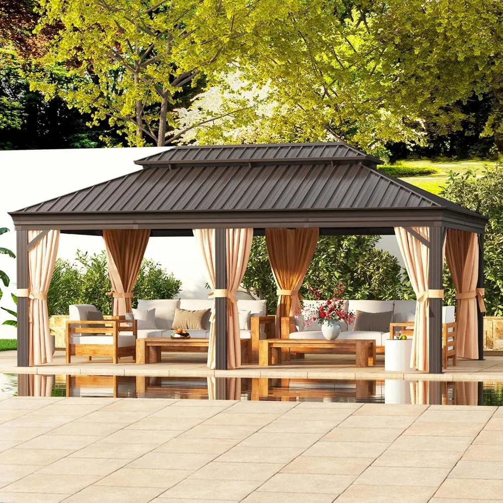 12' x 20' Permanent Hardtop Gazebo with Galvanized Steel Double Roof and Aluminum Frames Outdoor Large Pavilion Gazebo for
12' x 20' Permanent Hardtop Gazebo with Galvanized Steel Double Roof and Aluminum Frames Outdoor Large Pavilion Gazebo for