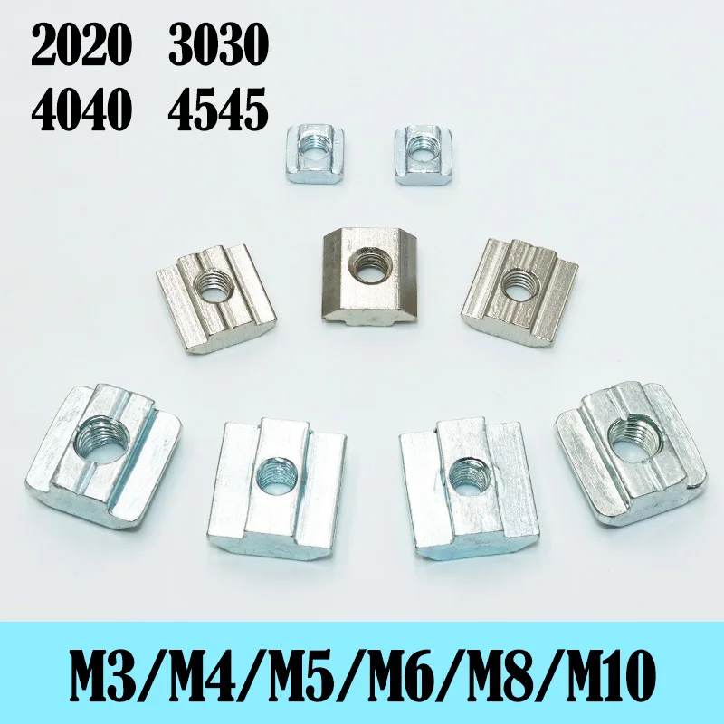100P/lot T Block Square Nut M3 M4 M5 M6 M8 Slot T-nut Sliding Nuts for 2020 3030 4040 4545 Profile Aluminum Furniture 3d printer
100P/lot T Block Square Nut M3 M4 M5 M6 M8 Slot T-nut Sliding Nuts for 2020 3030 4040 4545 Profile Aluminum Furniture 3d printer