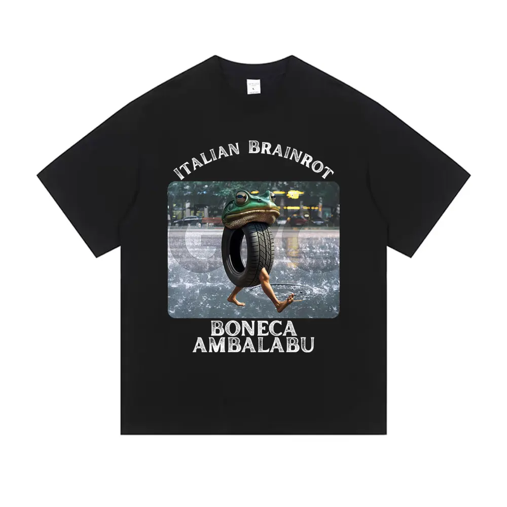 Italian Brainrot Boneca Ambalabu Frog Funny Meme Graphic Tshirt Male Casual Oversized T-shirt Men Women Joke Humor Streetwear
Italian Brainrot Boneca Ambalabu Frog Funny Meme Graphic Tshirt Male Casual Oversized T-shirt Men Women Joke Humor Streetwear