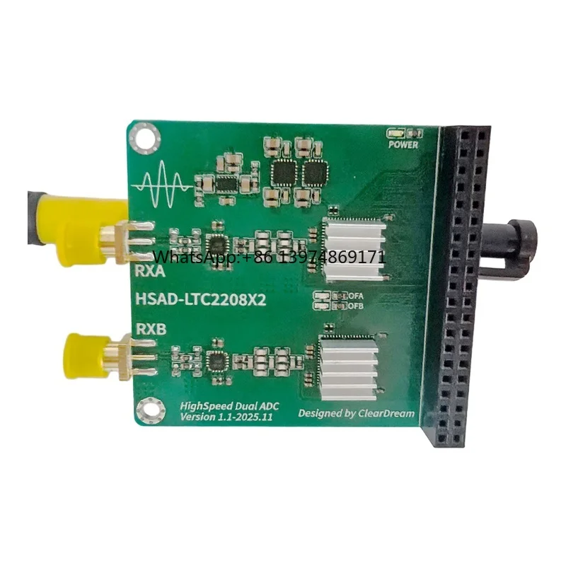 High Speed Dual Channel ADC Module LTC2208 Arbitrary Waveform Acquisition Test Module
High Speed Dual Channel ADC Module LTC2208 Arbitrary Waveform Acquisition Test Module