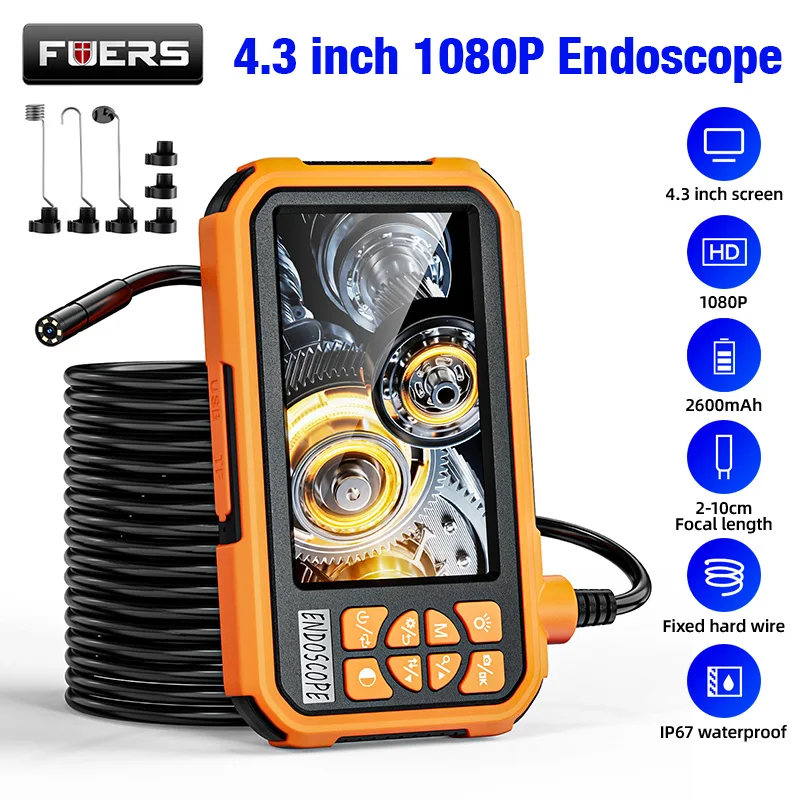 FUERS 4.3 Inch Visual Endoscope Industrial Endoscope Camera HD1080P IP67 Waterproof 8 LED Light Inspection Borescope
FUERS 4.3 Inch Visual Endoscope Industrial Endoscope Camera HD1080P IP67 Waterproof 8 LED Light Inspection Borescope