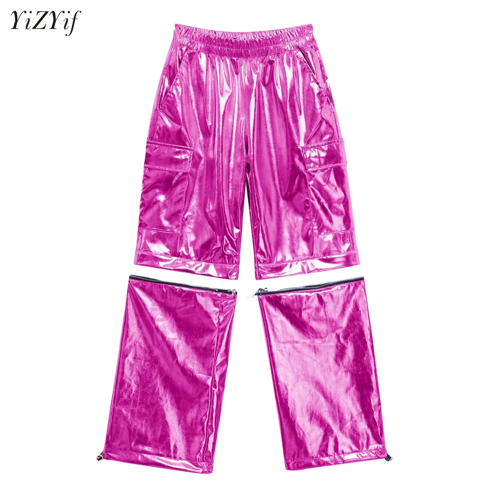 Girls Hip Hop Zip-Off Metallic Cargo Pants Shiny Boys Elastic Waistband Street Dance Kids Children Jazz Girl Group Clothes
Girls Hip Hop Zip-Off Metallic Cargo Pants Shiny Boys Elastic Waistband Street Dance Kids Children Jazz Girl Group Clothes