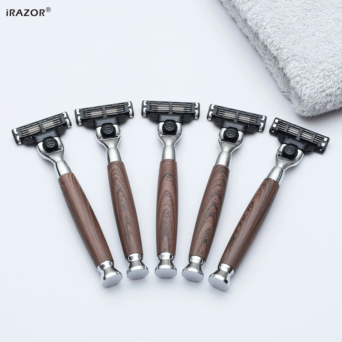 iRAZOR Classic 3-Layer Triple Blade Shaving Razor with Aluminium Wood Grain Handle Beard Grooming Tool for Men Birthday Gift
iRAZOR Classic 3-Layer Triple Blade Shaving Razor with Aluminium Wood Grain Handle Beard Grooming Tool for Men Birthday Gift