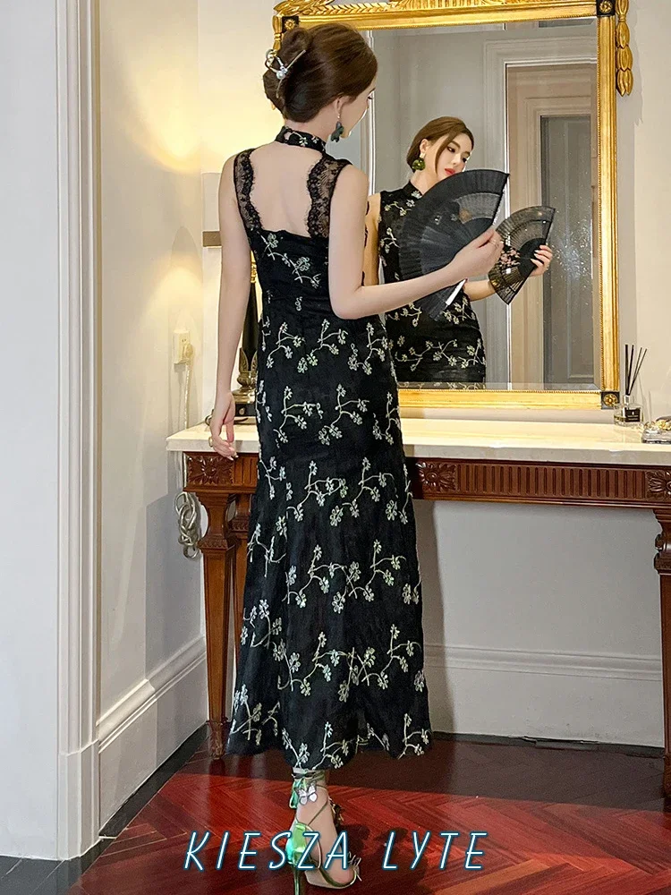 Fashion Vintage 2024 Summer Women Dress Chinese Style Lace Splicing Design Sexy Sequin Print Qipao party evening dresses vestido
Fashion Vintage 2024 Summer Women Dress Chinese Style Lace Splicing Design Sexy Sequin Print Qipao party evening dresses vestido
