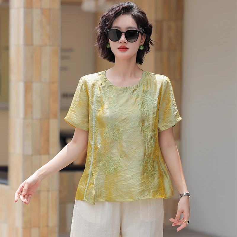 Slimming plus Size Women's T-Shirt round Neck Short Sleeve Fashionable Base Layer Shirt Commute Style All Body Type Standard Fit
Slimming plus Size Women's T-Shirt round Neck Short Sleeve Fashionable Base Layer Shirt Commute Style All Body Type Standard Fit