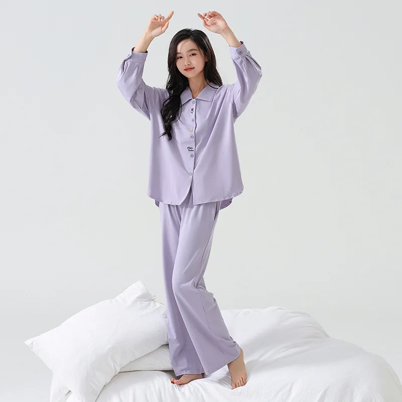 Spring and Autumn Long Sleeve Pajamas Women Pure Cotton Casual Women's Home Wear Set
Spring and Autumn Long Sleeve Pajamas Women Pure Cotton Casual Women's Home Wear Set