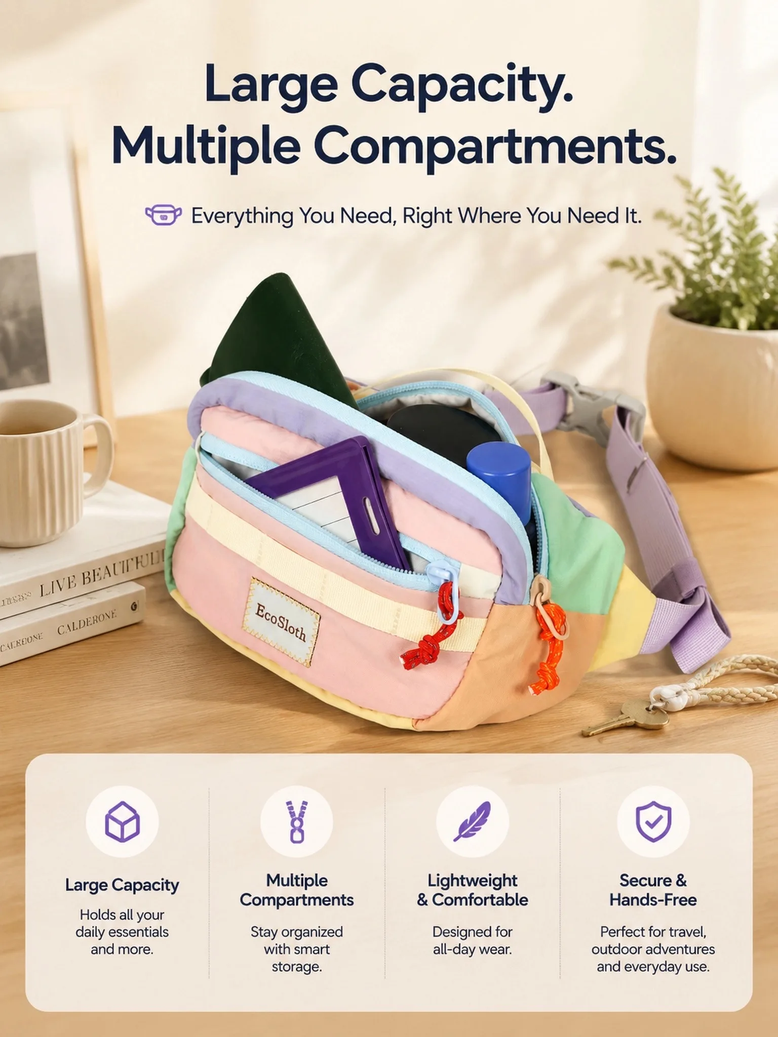 Dopamine Color Anti-Theft Waist Bag, Water-Resistant Large Capacity Adjustable Crossbody Bag for Concert, Dog Walking, and Sport
Dopamine Color Anti-Theft Waist Bag, Water-Resistant Large Capacity Adjustable Crossbody Bag for Concert, Dog Walking, and Sport