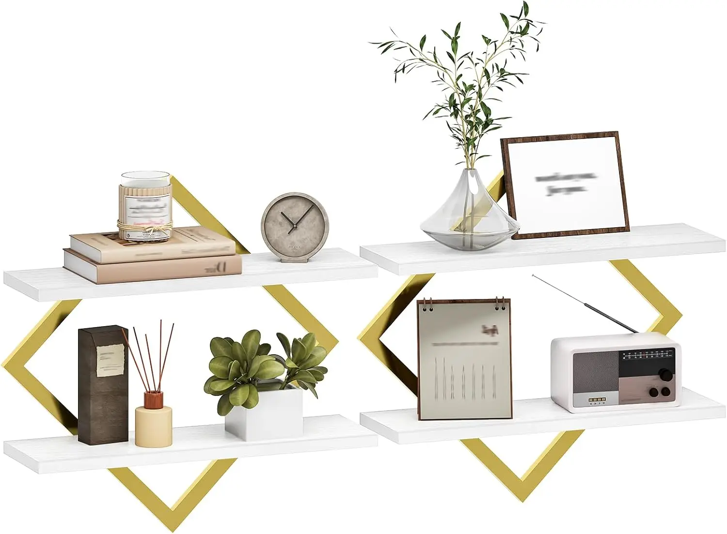 Floating Shelves for Wall, Set of 2 Wall Mounted Shelves, 2-Tier Hanging Shelves, for Living Room, Bedroom, Kitchen, Of
Floating Shelves for Wall, Set of 2 Wall Mounted Shelves, 2-Tier Hanging Shelves, for Living Room, Bedroom, Kitchen, Of