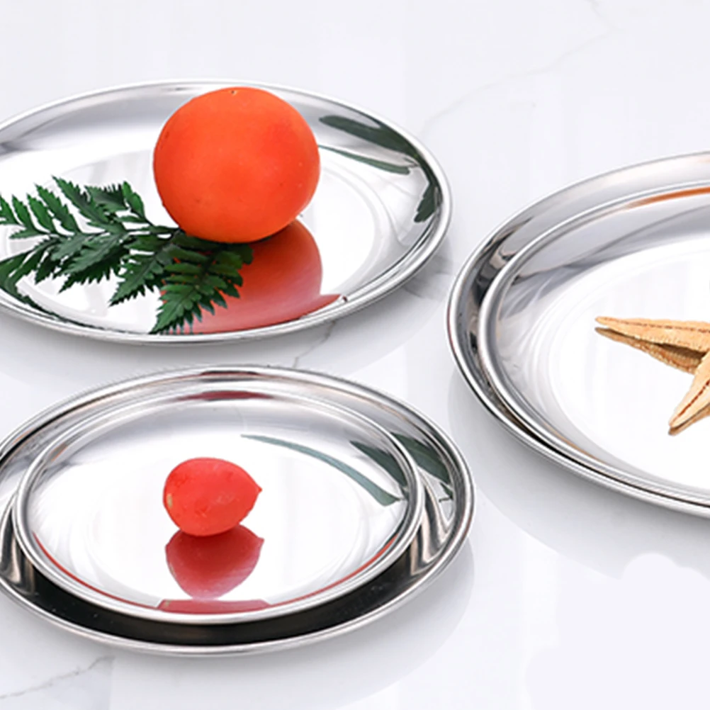 2 Pcs Stainless Steel Barbecue Pan Food Plate Thickened Round Cake Single Layer Bone Dish
2 Pcs Stainless Steel Barbecue Pan Food Plate Thickened Round Cake Single Layer Bone Dish