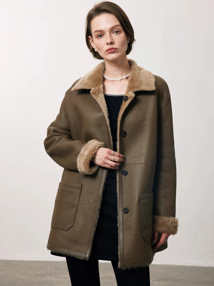High-end Luxury Merino Sheep Fur Plush Jackets for Women Simple Double-sided Wear Winter Genuine Leather Real Fur Shearling Coat
High-end Luxury Merino Sheep Fur Plush Jackets for Women Simple Double-sided Wear Winter Genuine Leather Real Fur Shearling Coat