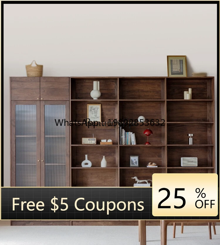 FF North American black walnut all solid wood bookcase Nordic simple locker glass door
FF North American black walnut all solid wood bookcase Nordic simple locker glass door
