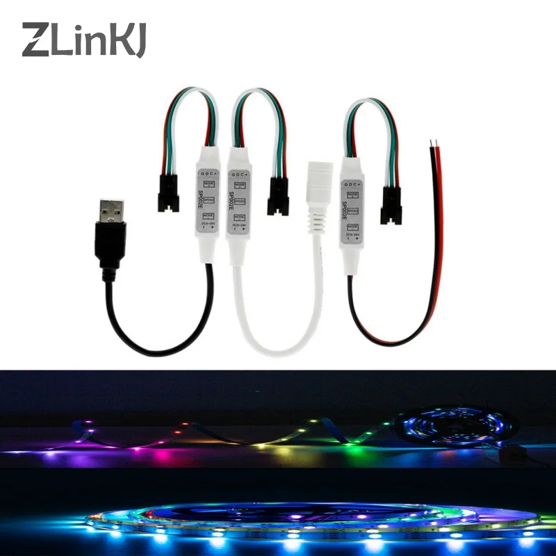 Мини-контроллер SP002E для Пиксельной светодиодной ленты, USB 3, 4 клавиши, Светодиодная лента, музыка, Bluetooth
Мини-контроллер SP002E для Пиксельной светодиодной ленты, USB 3, 4 клавиши, Светодиодная лента, музыка, Bluetooth