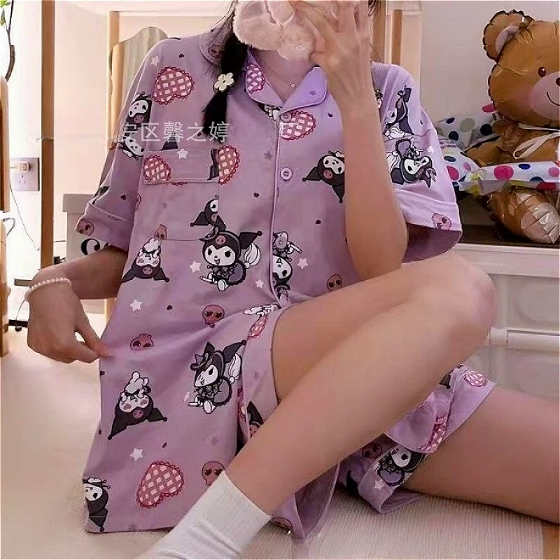 Hello Kitty Kawaii Girls Loose Pajama Sets Kuromi Sanrio Cartoon Cute Women Soft Nightgown Short Sleeve Sleepwear Clothes Summer
Hello Kitty Kawaii Girls Loose Pajama Sets Kuromi Sanrio Cartoon Cute Women Soft Nightgown Short Sleeve Sleepwear Clothes Summer