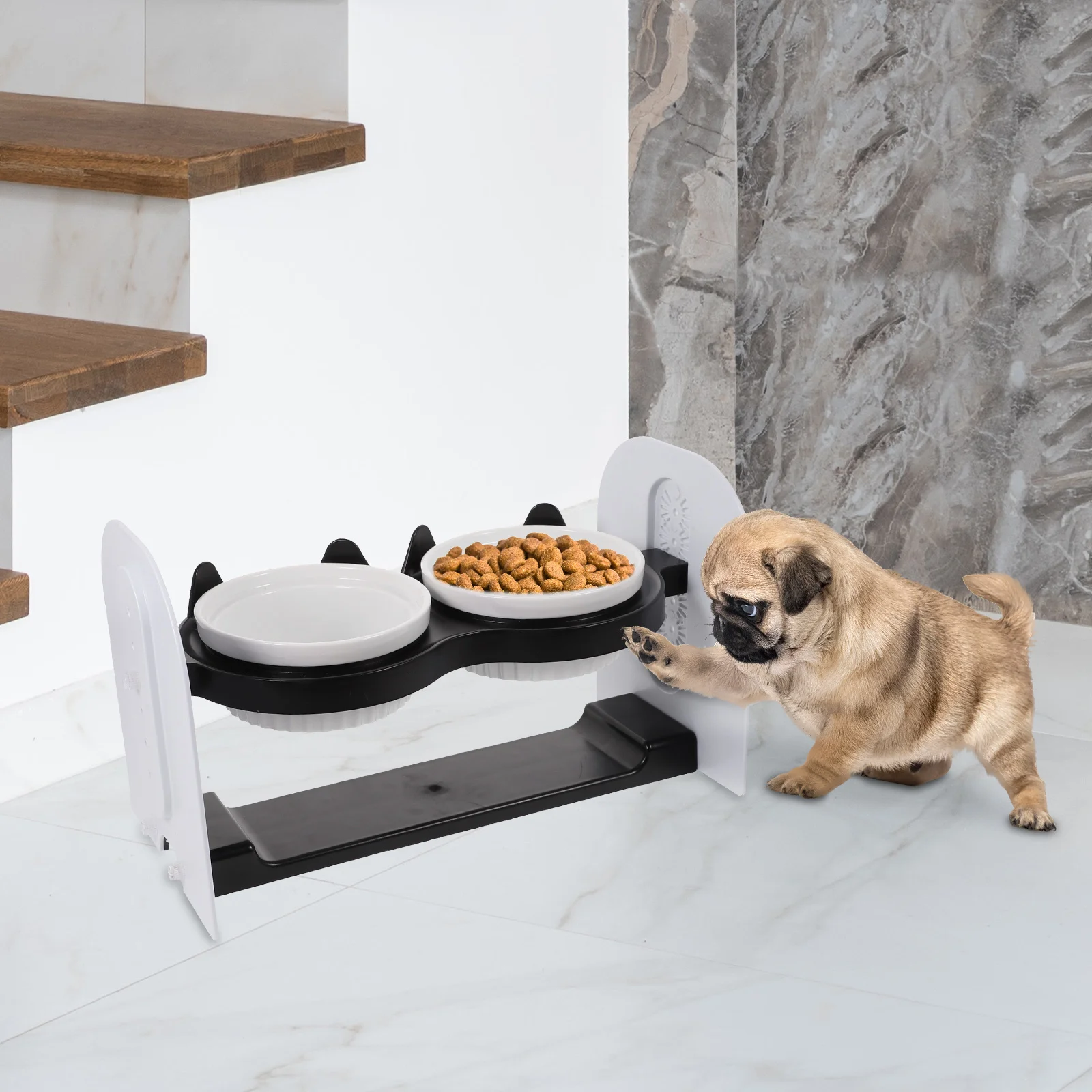 1Set Ceramic Double Feeding Bowl Thickened Bite Resistant Pet Food Water Container Cat Food Bowl Cat Accessory 
1Set Ceramic Double Feeding Bowl Thickened Bite Resistant Pet Food Water Container Cat Food Bowl Cat Accessory