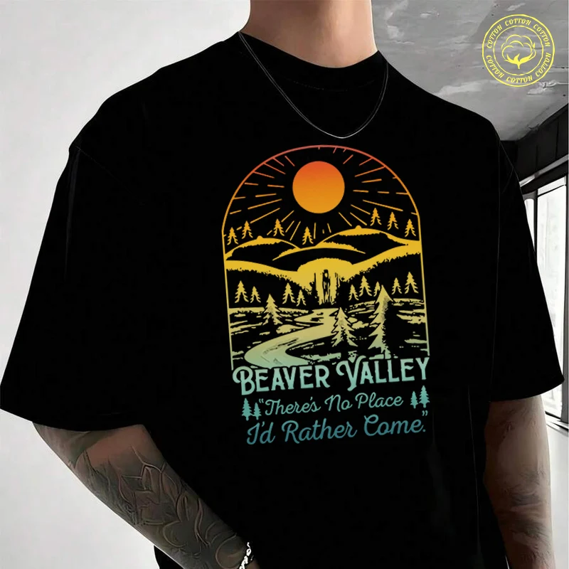 Black 'BEAVER VALLEY' Graphic T-shirt Moto Male Brand Tee Men Summer T Shirts Casual High Quelity O-neck Tees
Black 'BEAVER VALLEY' Graphic T-shirt Moto Male Brand Tee Men Summer T Shirts Casual High Quelity O-neck Tees
