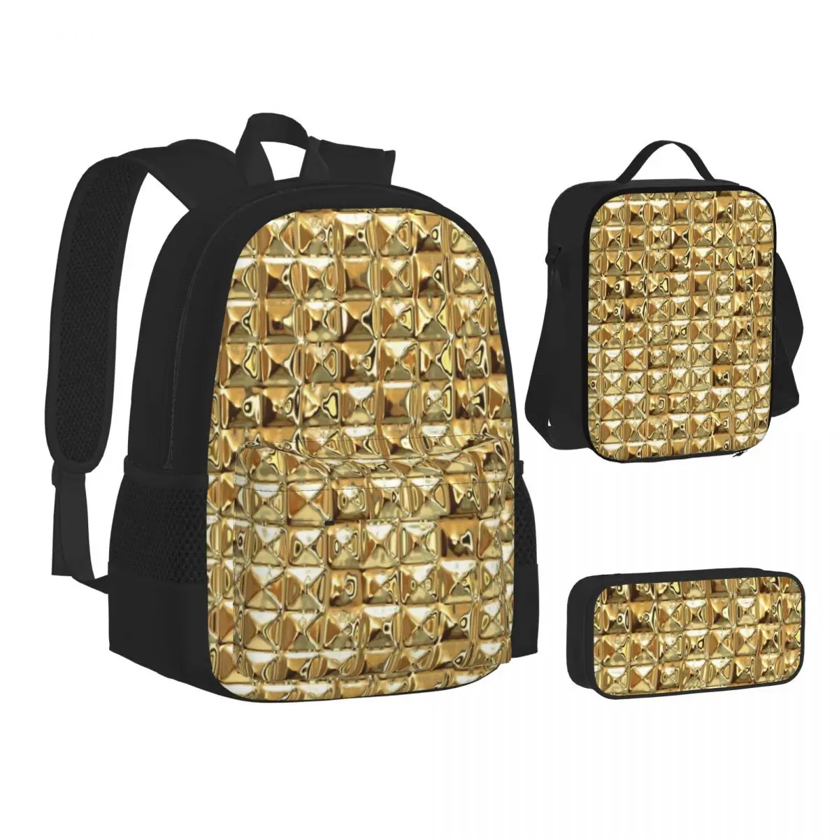 Gold Backpacks Boys Girls Bookbag School Bags Kids Rucksack Lunch Bag Pen Bag Three-Piece Set
Gold Backpacks Boys Girls Bookbag School Bags Kids Rucksack Lunch Bag Pen Bag Three-Piece Set