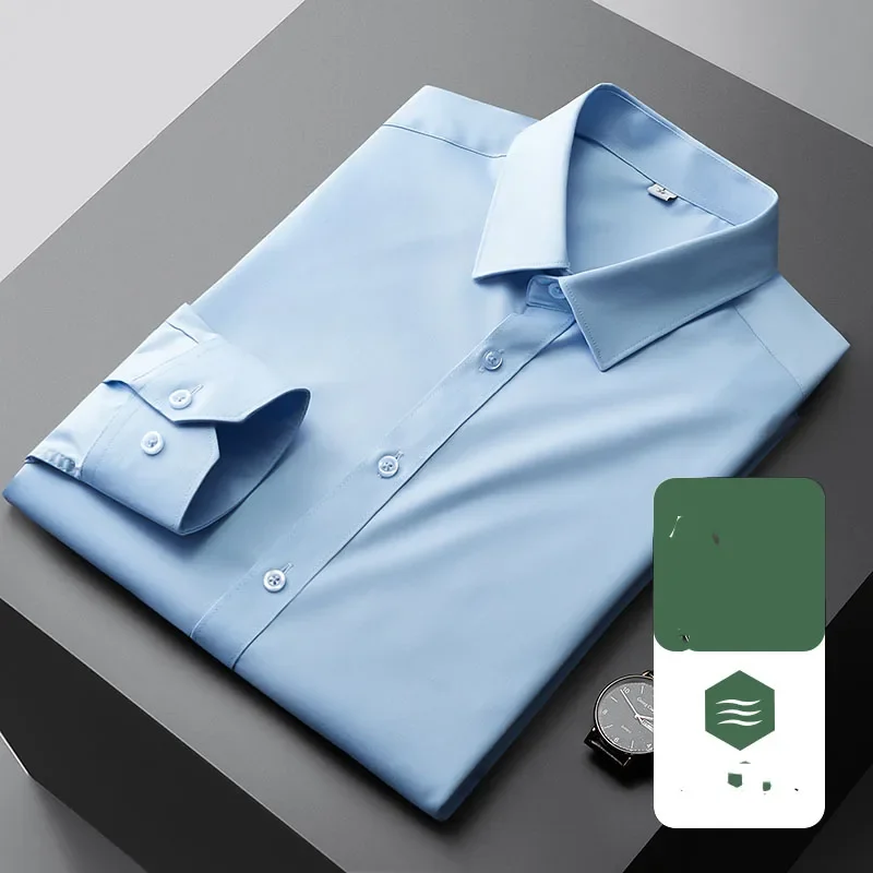 New Spring and Autumn Fashion Solid Color Polo Collar Single Breasted Bamboo Fiber Long Sleeve Casual Versatile Men's Shirt Tops
New Spring and Autumn Fashion Solid Color Polo Collar Single Breasted Bamboo Fiber Long Sleeve Casual Versatile Men's Shirt Tops