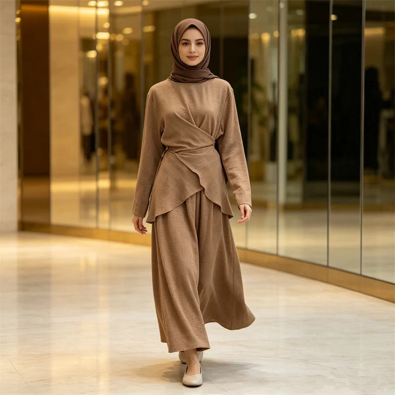 Ramadan Women Muslim Sets Long Sleeve Tops Skirt Matching Set Dubai Islamic Clothing Dress Abaya Suit Arab Robe Femme Outfits
Ramadan Women Muslim Sets Long Sleeve Tops Skirt Matching Set Dubai Islamic Clothing Dress Abaya Suit Arab Robe Femme Outfits