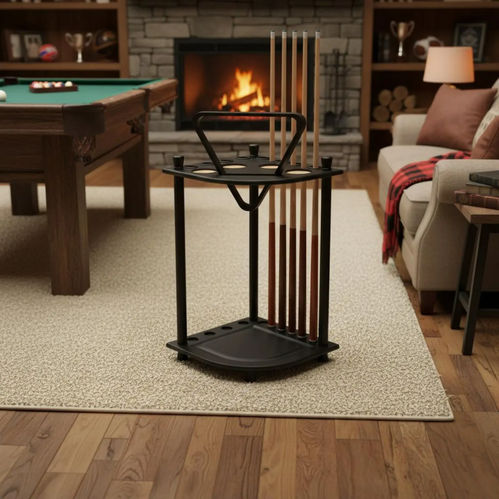 8 Hole Pool Cue Stand Long-Lasting Floor Pool Cue Rack Game Room Storage Easy to Assemble Heavy Duty
8 Hole Pool Cue Stand Long-Lasting Floor Pool Cue Rack Game Room Storage Easy to Assemble Heavy Duty