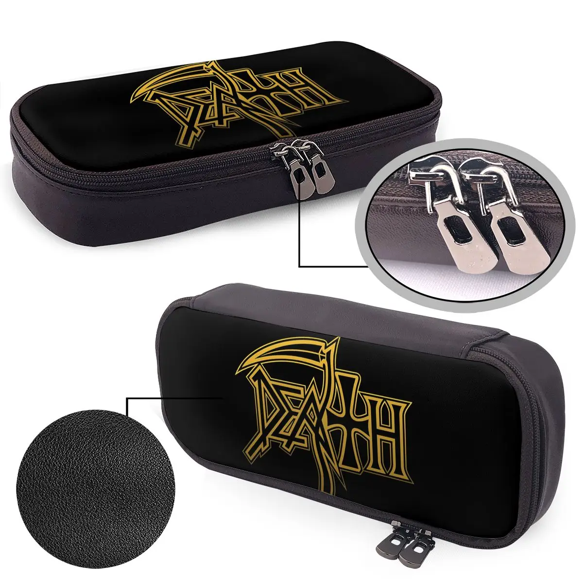 Death Metal Band Leather Pencil Case for Kids Gifts Pen Box Pencil Bag Stationery Supplies Pen Holder Bag
Death Metal Band Leather Pencil Case for Kids Gifts Pen Box Pencil Bag Stationery Supplies Pen Holder Bag
