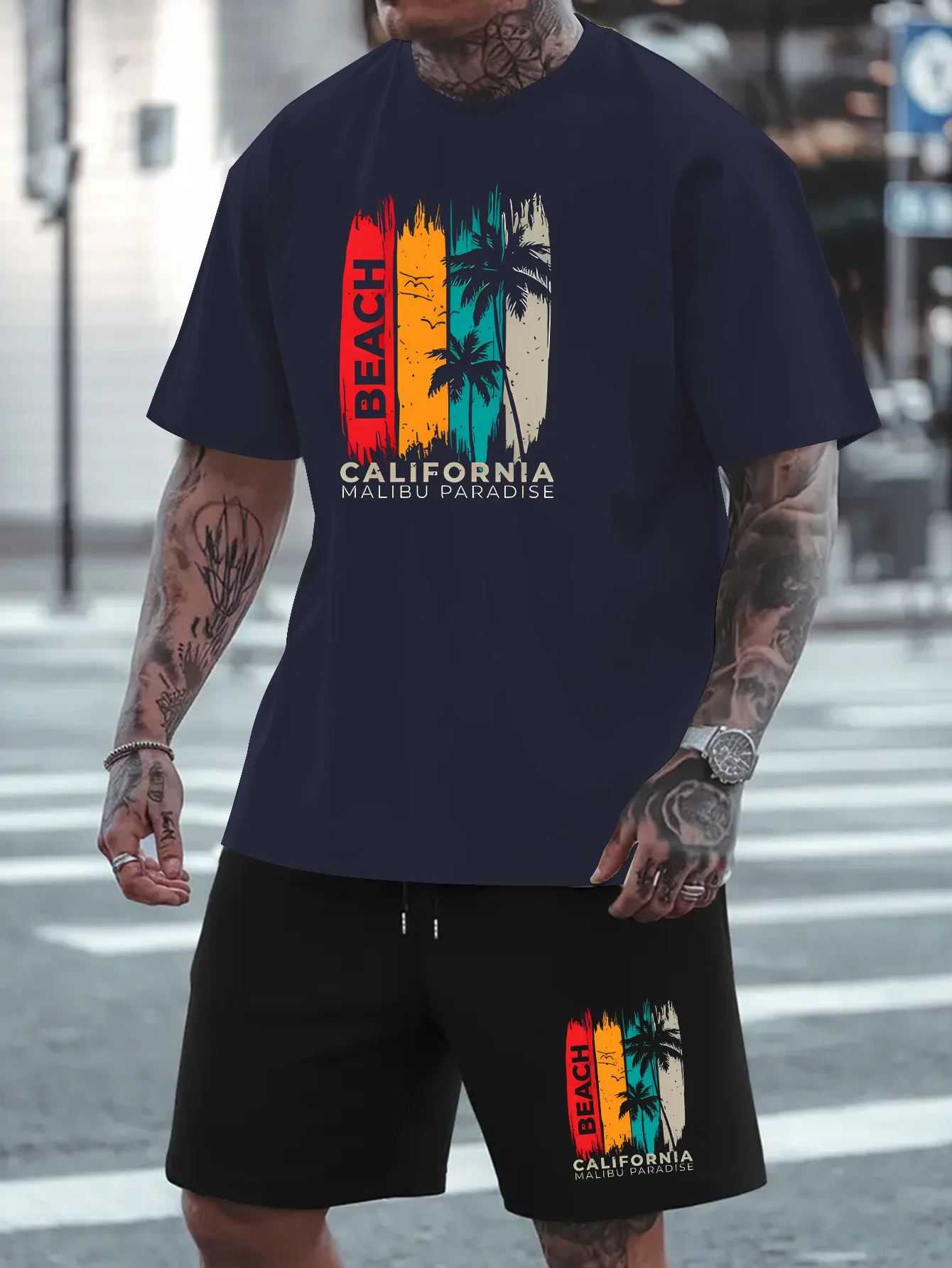 Summer 2025 New Men's Suit, Summer new T-shirt, Tropical palm print short-sleeved top, fashionable casual T-shirt, Hawaiian beac
Summer 2025 New Men's Suit, Summer new T-shirt, Tropical palm print short-sleeved top, fashionable casual T-shirt, Hawaiian beac