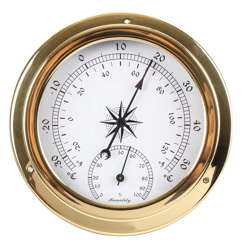 145mm Copper Shell Marine Barometer Set | Atmospheric Pressure Gauge, Thermohygrometer & Clock Battery-Free Weather Mo
145mm Copper Shell Marine Barometer Set | Atmospheric Pressure Gauge, Thermohygrometer & Clock Battery-Free Weather Mo