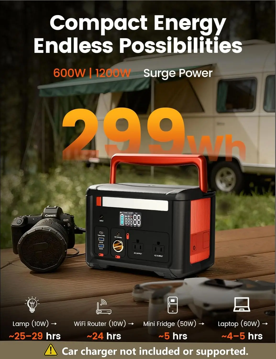 Factory Cost Portable Power Station 600W (1200W Surge), 299Wh Small Lightweight Portable Power for Camping & Outdoor Use
Factory Cost Portable Power Station 600W (1200W Surge), 299Wh Small Lightweight Portable Power for Camping & Outdoor Use