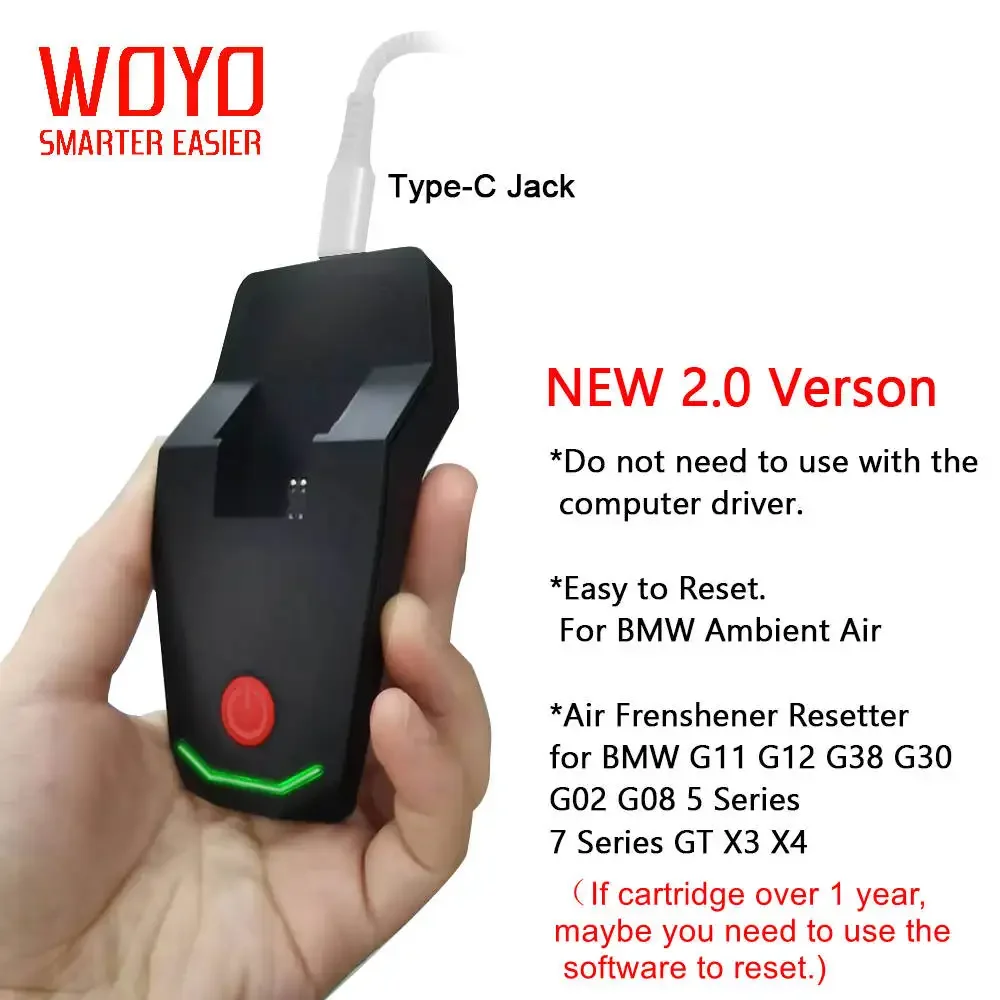 WOYO R3 For BMW Ambient Air Cartridge Resetter, Fragrance Smart Box Chip Activator Tool for G30 G11 X3-X7 3/5/7 Series
WOYO R3 For BMW Ambient Air Cartridge Resetter, Fragrance Smart Box Chip Activator Tool for G30 G11 X3-X7 3/5/7 Series