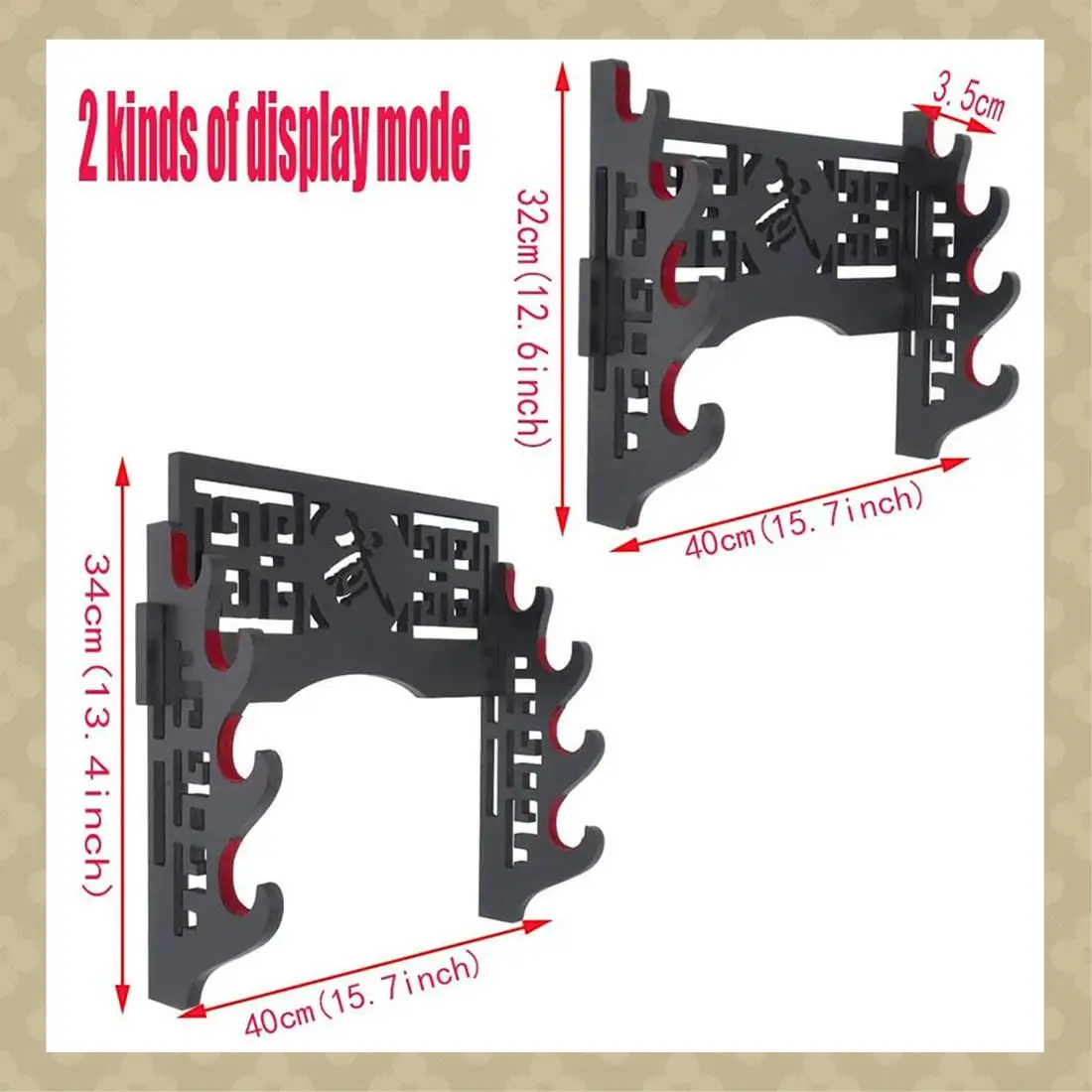 AB45 Sword Holder Wall Mount Sword Stand Japanese Samurai Sword Display Rack Hanger And Standard Swords - 4-Tier
AB45 Sword Holder Wall Mount Sword Stand Japanese Samurai Sword Display Rack Hanger And Standard Swords - 4-Tier
