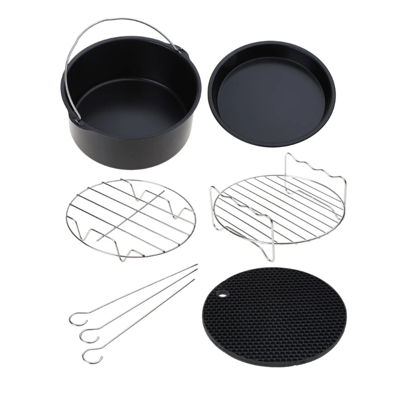 5pcs/set 7 Inch Air Fryer Accessories Baking Pizza Pan Cake Barrel Grill Rack
5pcs/set 7 Inch Air Fryer Accessories Baking Pizza Pan Cake Barrel Grill Rack