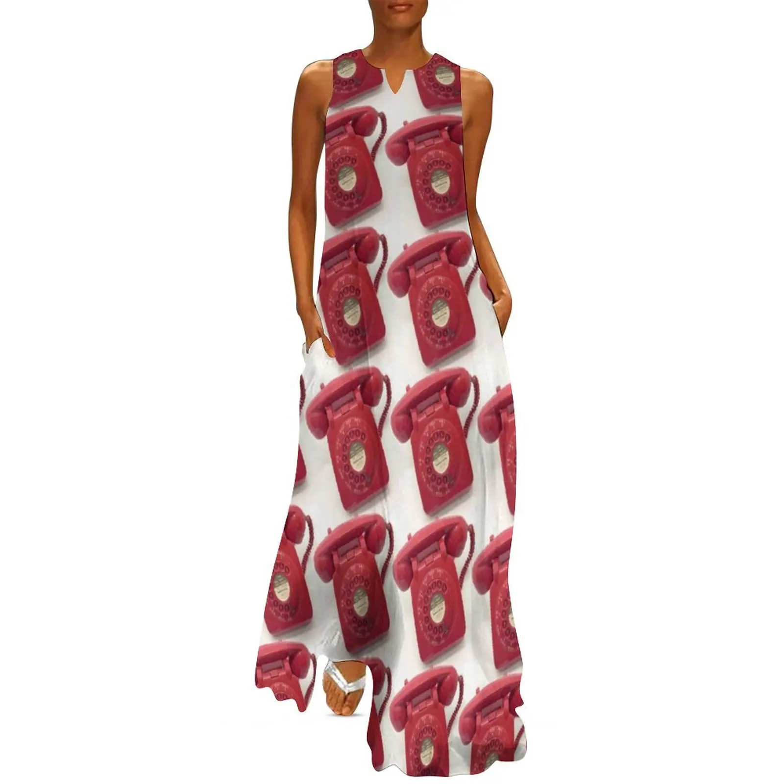 Red vintage telephones pattern Long Dress long sleeve dress elegant women"s dresses sale
Red vintage telephones pattern Long Dress long sleeve dress elegant women"s dresses sale