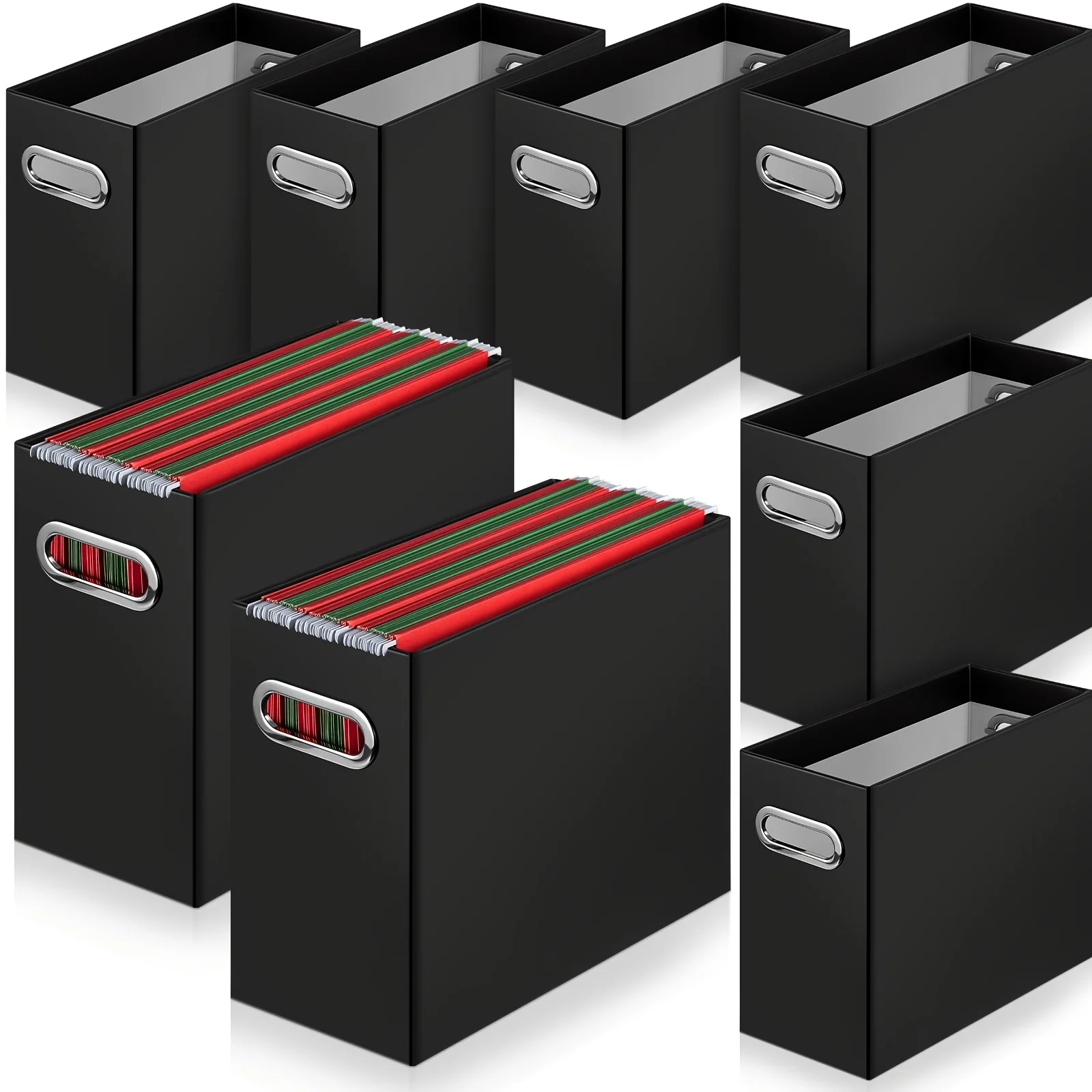 8pcs File Organizer Cardboard File Folder Holder Letter Size Portable Desktop File Storage Collapsible Hanging File Box with Handle Magazine Book Letter Storage Filing Box for Home Office(Black)
8pcs File Organizer Cardboard File Folder Holder Letter Size Portable Desktop File Storage Collapsible Hanging File Box with Handle Magazine Book Letter Storage Filing Box for Home Office(Black)