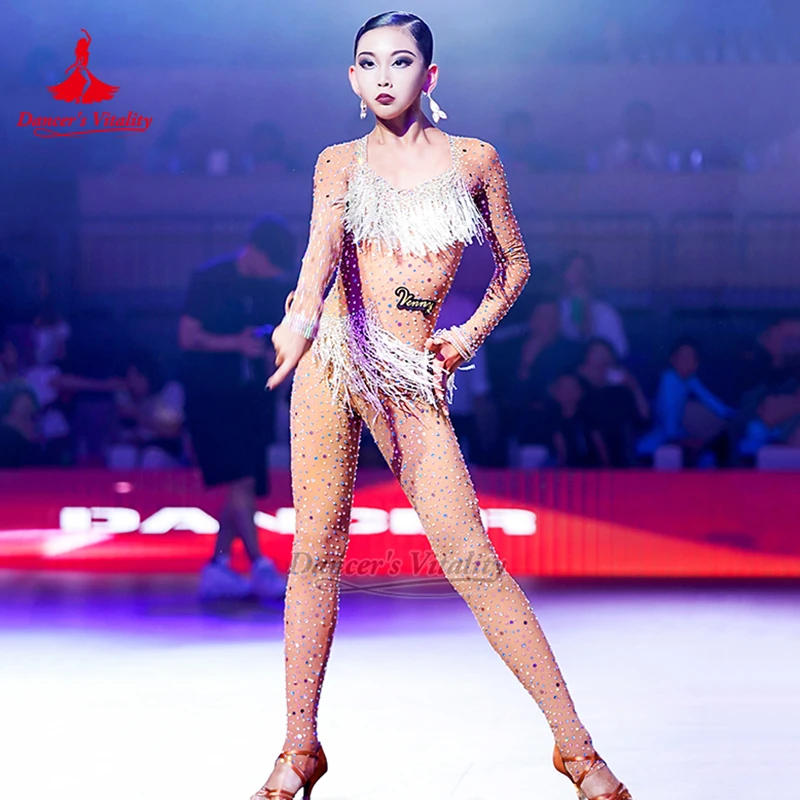 Children and Adolescents Latin Dance Fringed Jumpsuit Luxury Customized Adult Chacha Samba Contest Clothing Dancer's Vitality
Children and Adolescents Latin Dance Fringed Jumpsuit Luxury Customized Adult Chacha Samba Contest Clothing Dancer's Vitality
