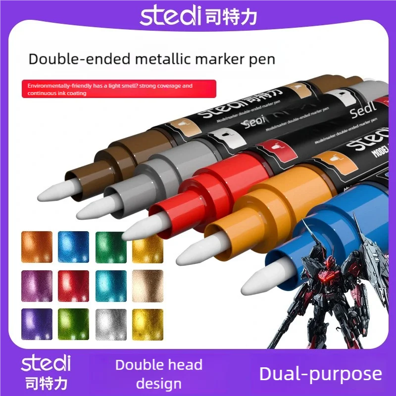 Stedi Marker Dual Brush Water Based Markers 12colors Pen for Gundam GK Model Coloring Tool Nylon Paint Coloring Pens
Stedi Marker Dual Brush Water Based Markers 12colors Pen for Gundam GK Model Coloring Tool Nylon Paint Coloring Pens