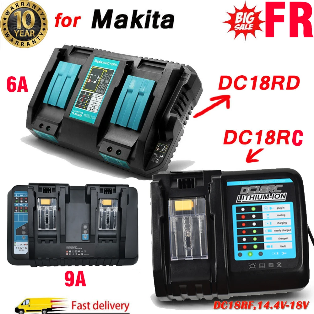 3A 6A 9A Charger For Makita 18V LXT Li-ion BL1860 BL1830 BL1850 DC18RC DC18RD 14.4 VOLT~18V VOLT battery RU FR DE
3A 6A 9A Charger For Makita 18V LXT Li-ion BL1860 BL1830 BL1850 DC18RC DC18RD 14.4 VOLT~18V VOLT battery RU FR DE
