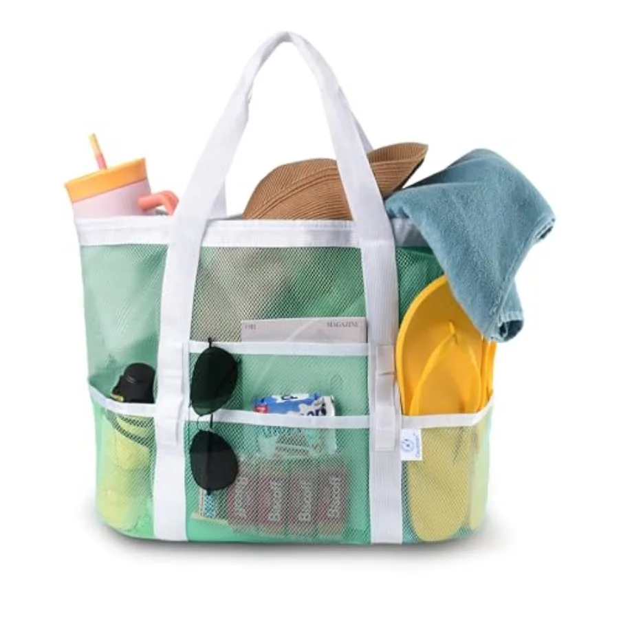 40L Mesh Beach Bag, Foldable Sandproof Tote with Waterproof Pocket Quick Dry for Women Family Pool Vacation
40L Mesh Beach Bag, Foldable Sandproof Tote with Waterproof Pocket Quick Dry for Women Family Pool Vacation