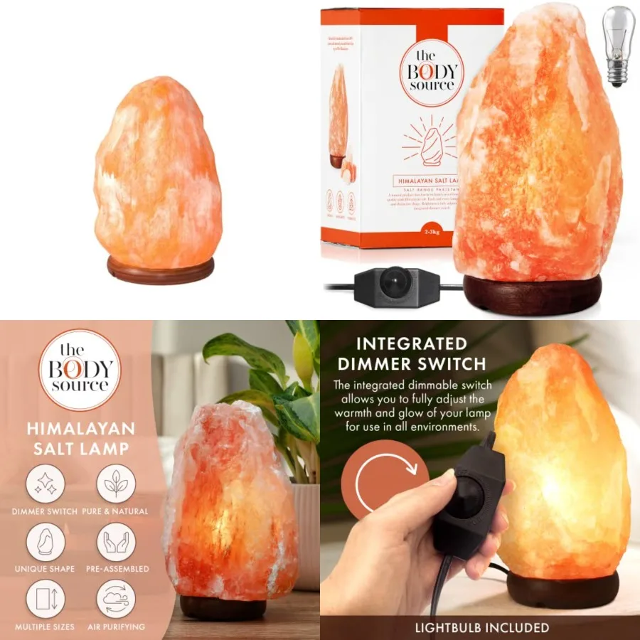 Himalayan Salt Lamp 7-11 lb Natural Salt Rock Lamp with Dimmer Switch and Wooden Base Night Light and Bulb Replacement
Himalayan Salt Lamp 7-11 lb Natural Salt Rock Lamp with Dimmer Switch and Wooden Base Night Light and Bulb Replacement