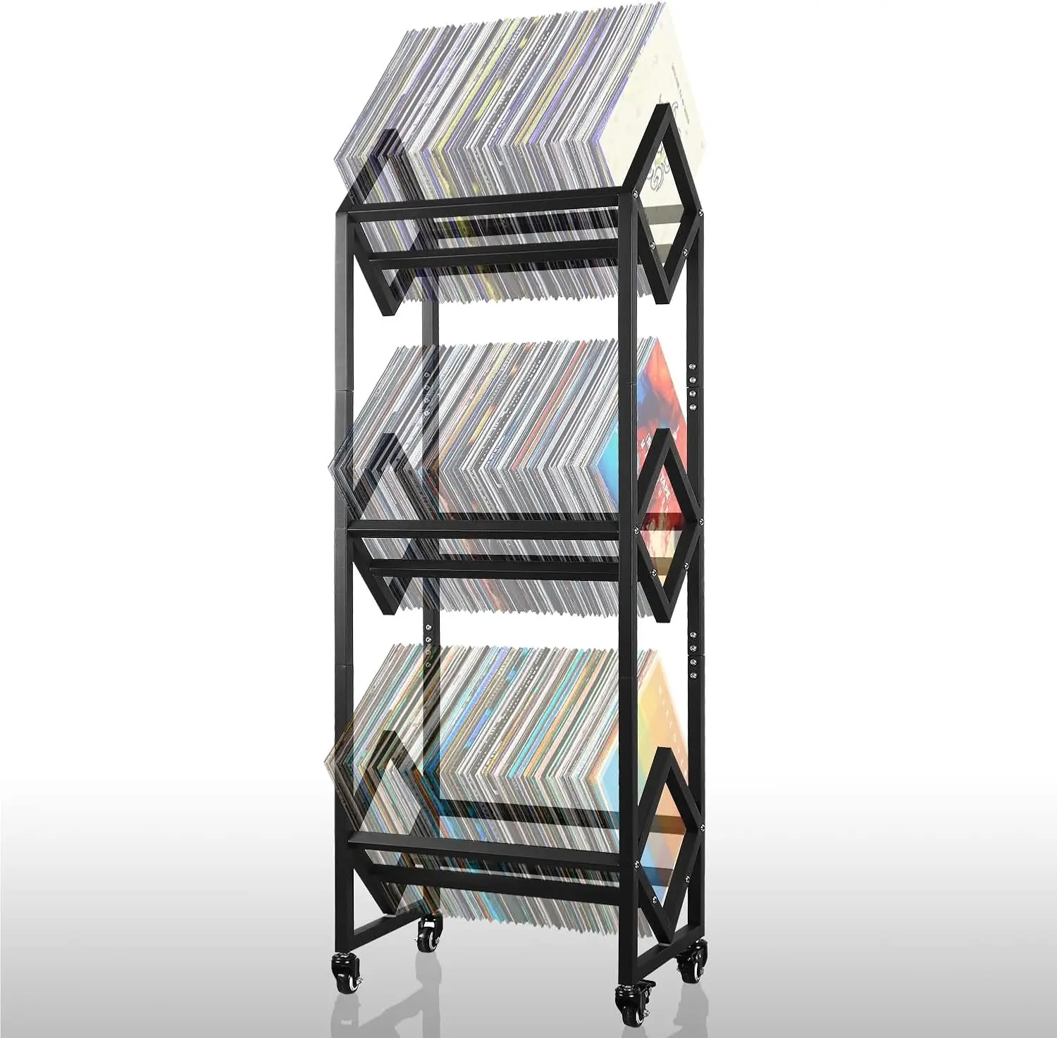 3-Tier Adjustable Heavy Duty Record Rack, Holds 300 LPs, Sand Black Powder Coated, for Home & Office
3-Tier Adjustable Heavy Duty Record Rack, Holds 300 LPs, Sand Black Powder Coated, for Home & Office