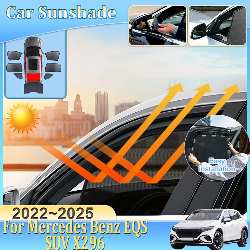 Car Mesh Sunshade For Mercedes Benz EQS SUV X296 2022-2025 Curtain Mesh Blocks UV Rays Windshield Frame Curtain Auto Accessories
Car Mesh Sunshade For Mercedes Benz EQS SUV X296 2022-2025 Curtain Mesh Blocks UV Rays Windshield Frame Curtain Auto Accessories
