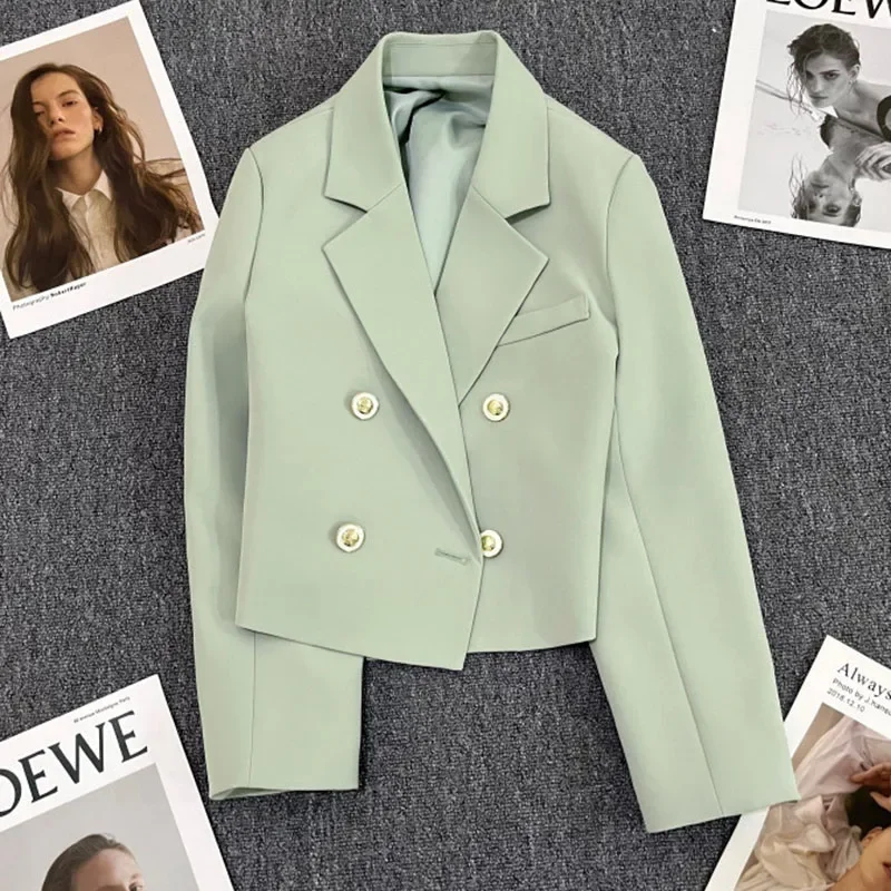 Lucyever Cropped Blazer Jacket Women Korean Fashion Double-Breasted Suit Coat 2024 Autumn New Casual Simple Office Lady Blazers
Lucyever Cropped Blazer Jacket Women Korean Fashion Double-Breasted Suit Coat 2024 Autumn New Casual Simple Office Lady Blazers